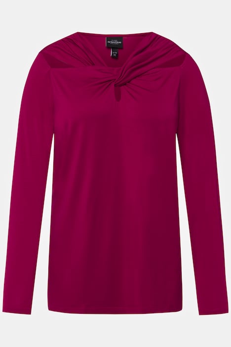 Shirt, drapierter Ausschnitt, Cut-Outs, 3/4-Arm