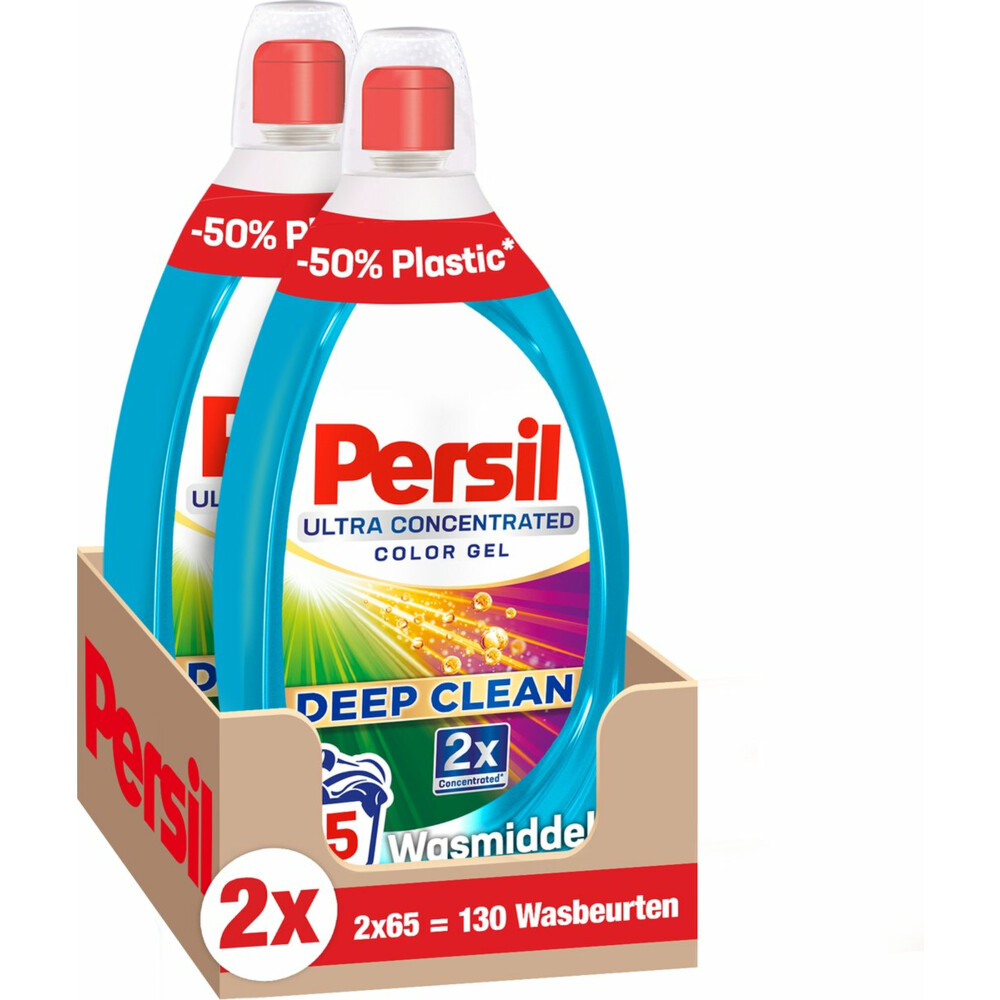 Persil Wasmiddel Gel 2 x 65 Wasbeurten Deep Clean Ultra Concentrated Color2 x 1,3 liter