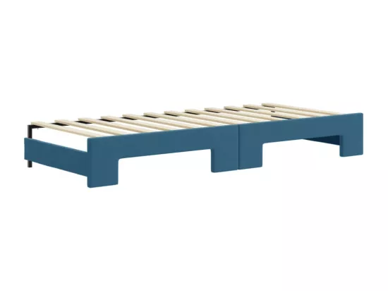 Lit de jour avec lit gigogne bleu 80x200 cm velours