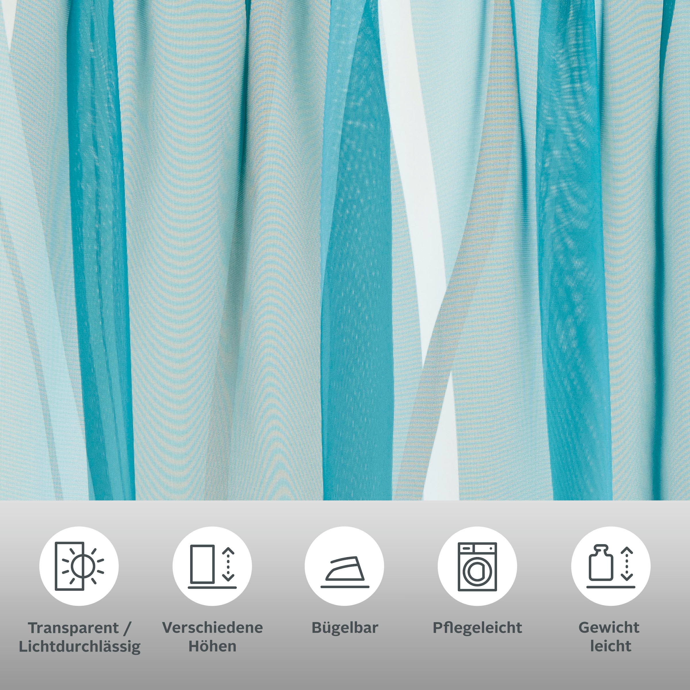 my home Gardine »Dimona« Kräuselband 2 Stk. tlg. 2er-Set, transparent, Voile, Polyester