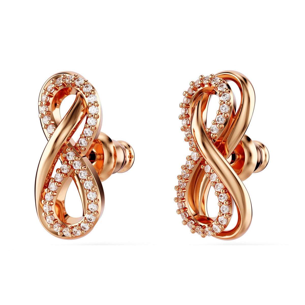 Clous d'oreilles Swarovski Hyperbola infini rosés