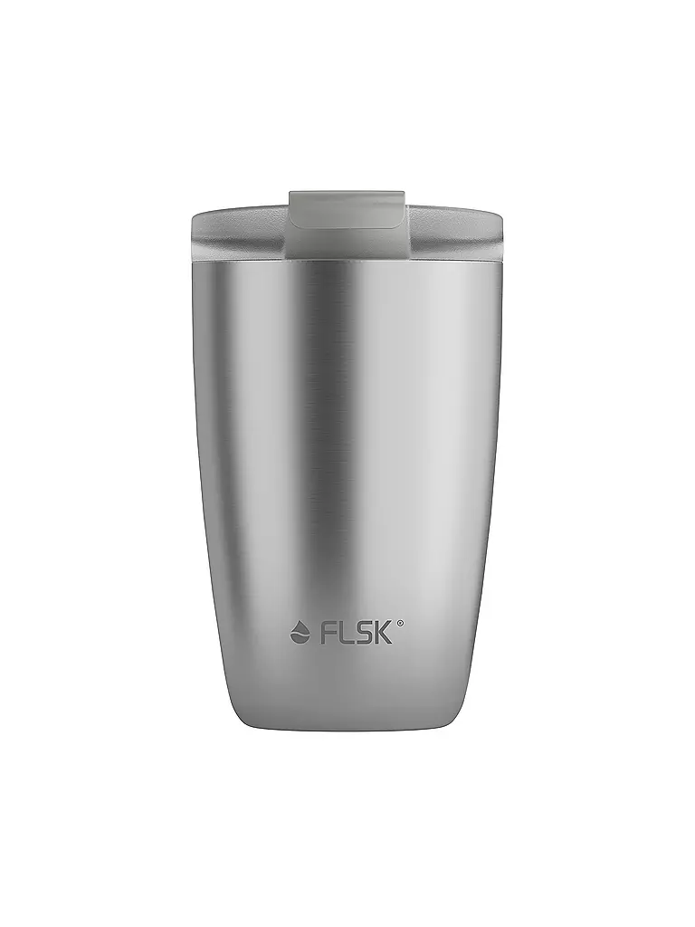 FLSK Isolierbecher - Thermosbecher CUP Coffee to go-Becher 0,35l Stainless silber
