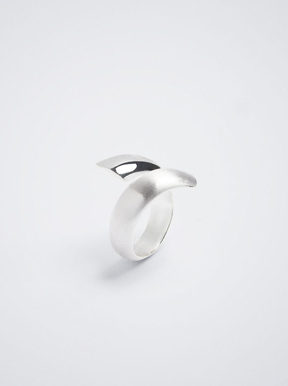 Anillo En Espiral Plateado - Plateado