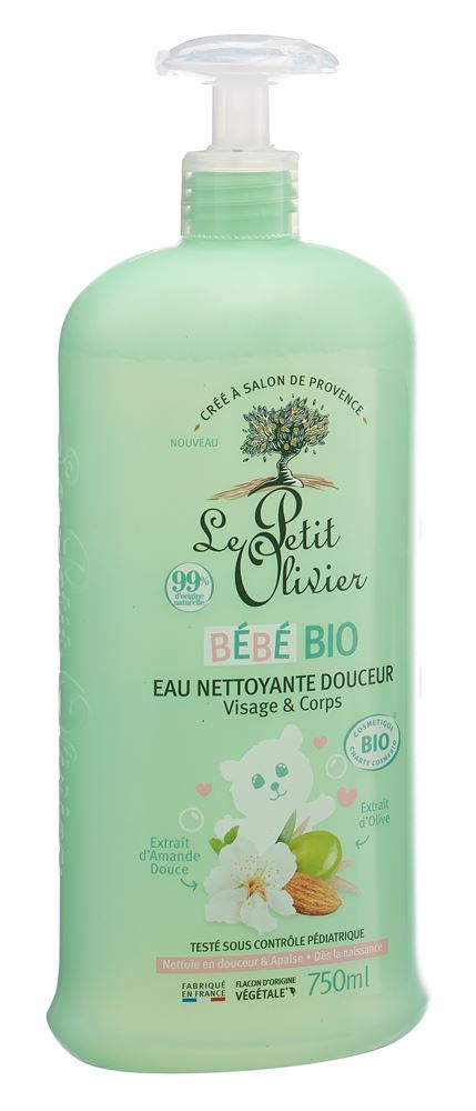 LE PETIT OLIVIER Baby Reinigungswasser Gesicht & Körper liq mild Bio Fl 750 ml