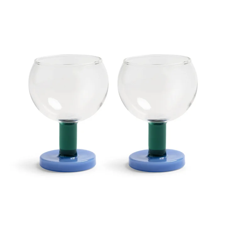 &klevering - Cantine Coupeglas, 200 ml, blau / grün (2er-Set)