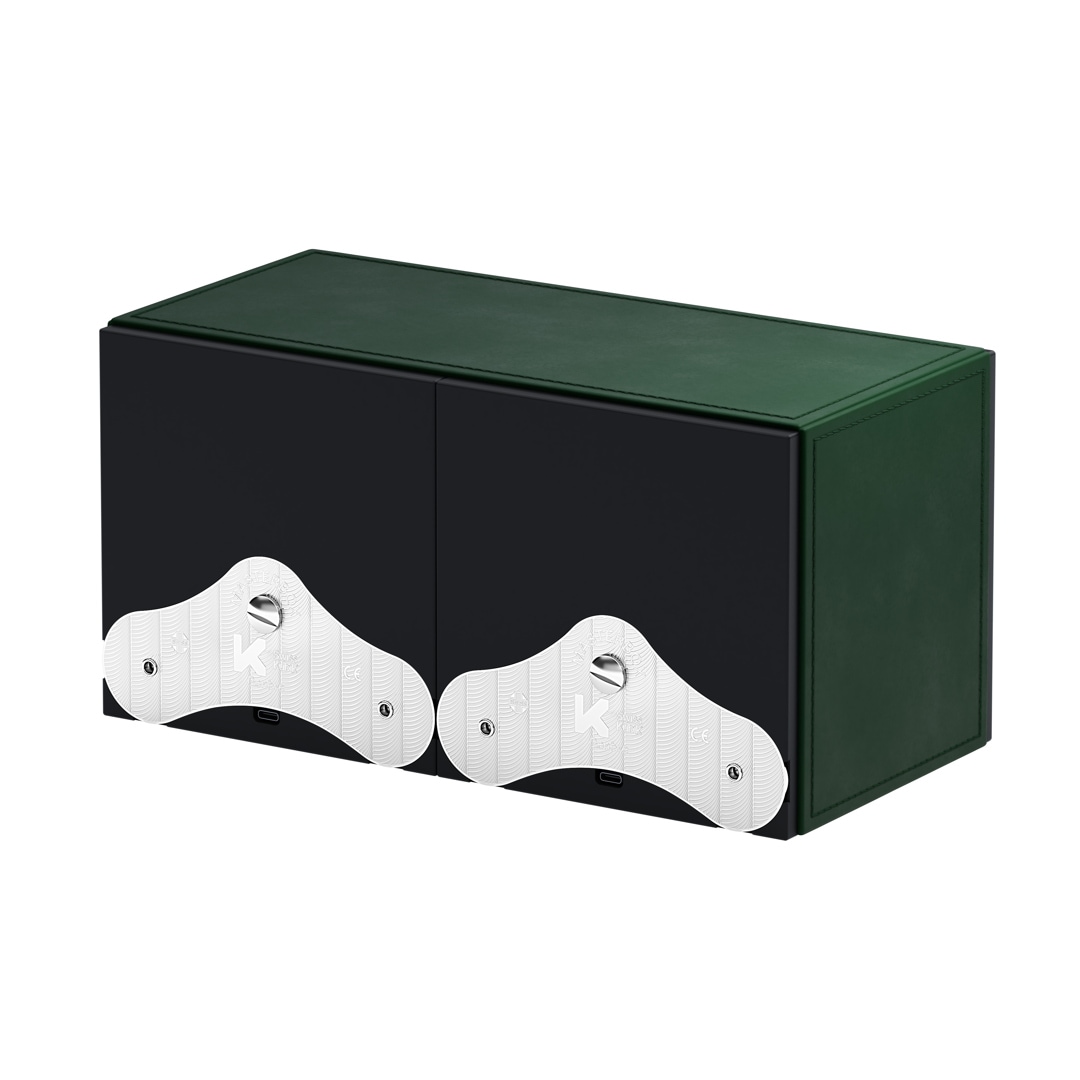 SwissKubik Masterbox Leder Grün - 2 Uhren