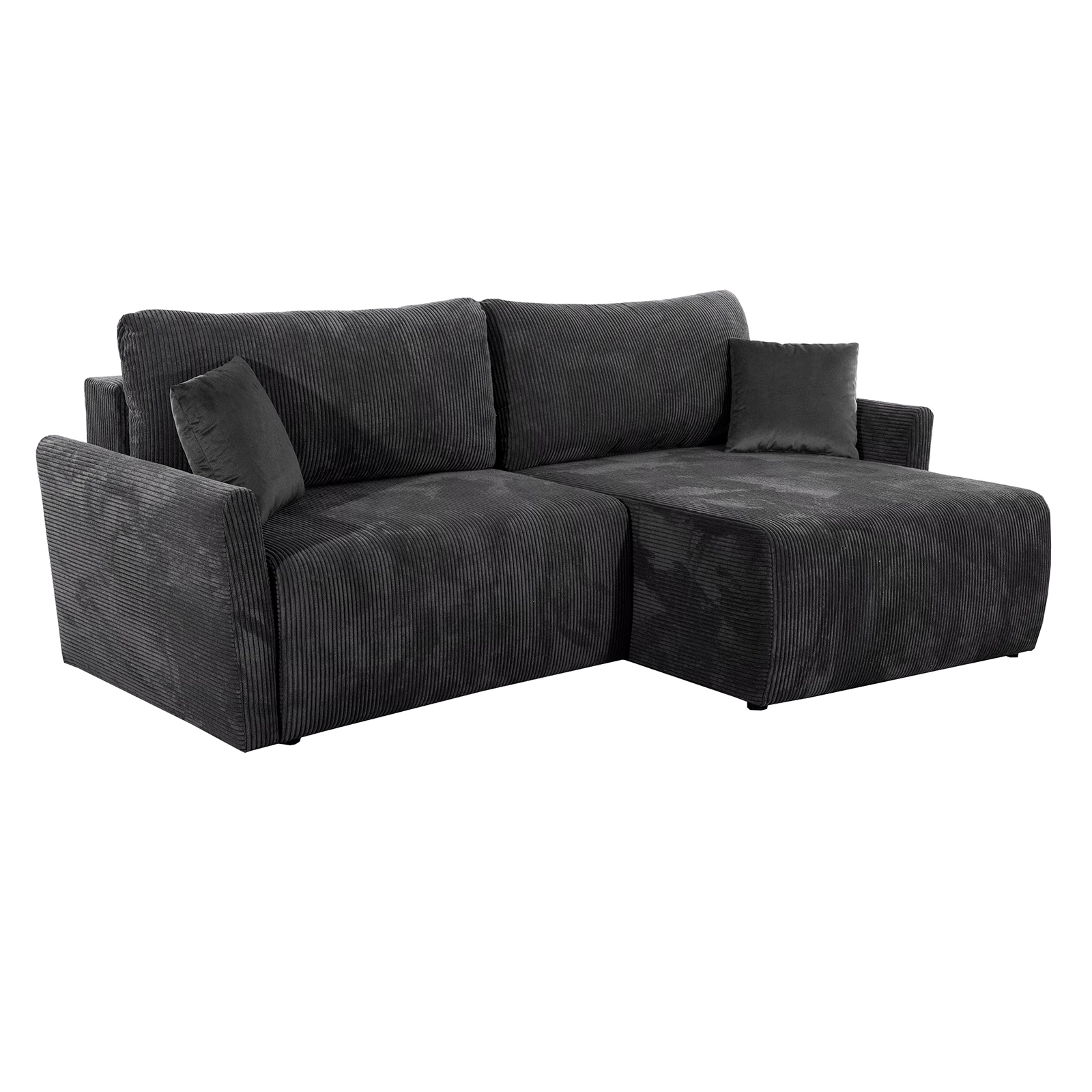 Ecksofa - anthrazit - Liegefunktion und Bettkasten