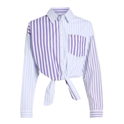Chemise à manches longues femme Tjw Cblk Stripe Tie Front TOMMY HILFIGER