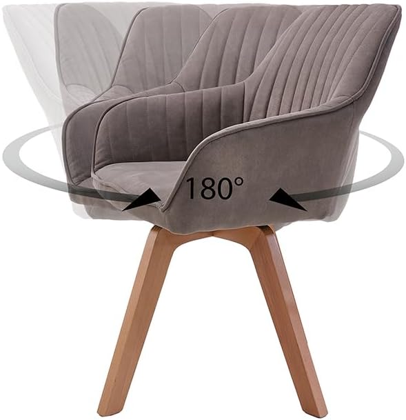 Riess Ambiente Drehbarer Design Stuhl Livorno Vintage Taupe Buchenholz Beine Esszimmerstuhl Küchenstuhl Besucherstuhl