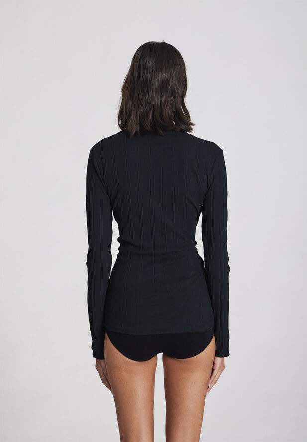 Gai&Lisva Thyra L/S Cotton Top Drop Needle GOTS 243975 Black