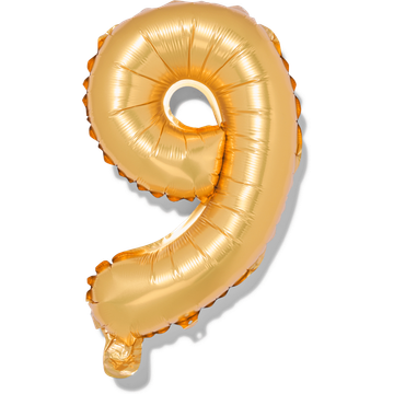 HEMA Folieballon Goud Nummer 9