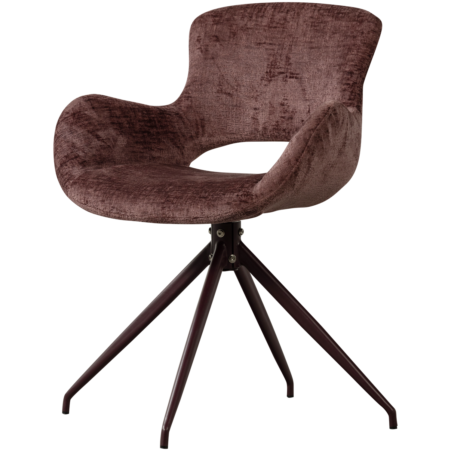 WOOOD Eliva Eetkamerstoel - Structure Velvet - Paars