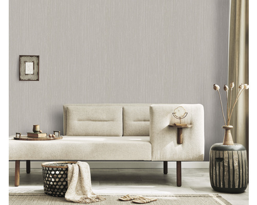 Vliesbehang 10028-38 GMK Fashion for Walls 3 effen strepen licht taupe