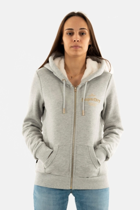 Sweat superdry luxe metallic logo 1wy pumice stone beige marl