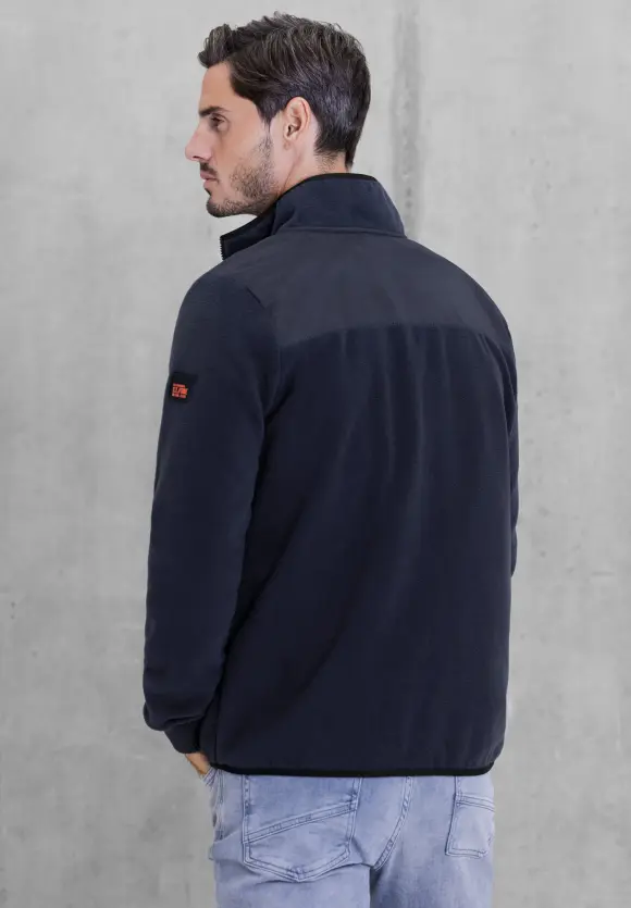 Fleece Cardigan - deep navy blue