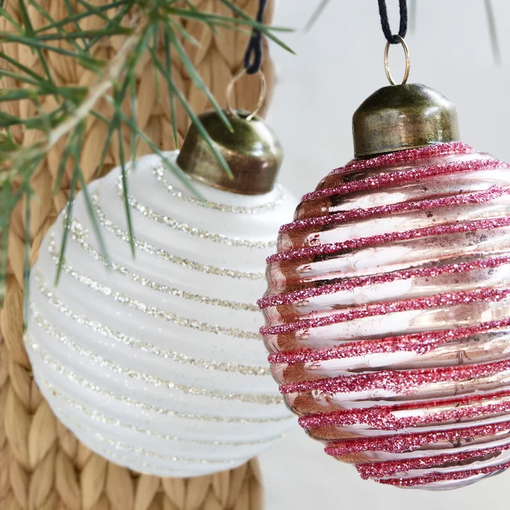 House Doctor - Lolli Christbaumkugel, Ø 6 cm, blau (6er-Set)