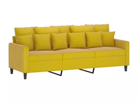 Ensemble de canapés 2 pièces avec coussins Jaune Velours