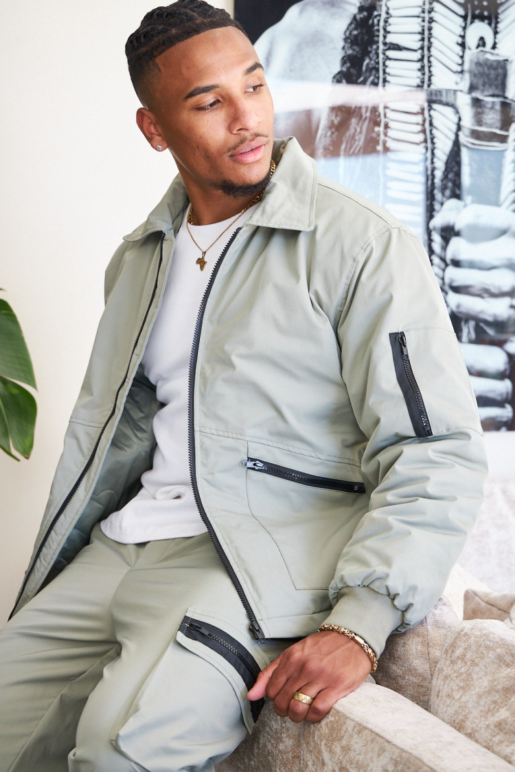 Ensemble 2 pièces blouson + pantalon de jogging vert clair
