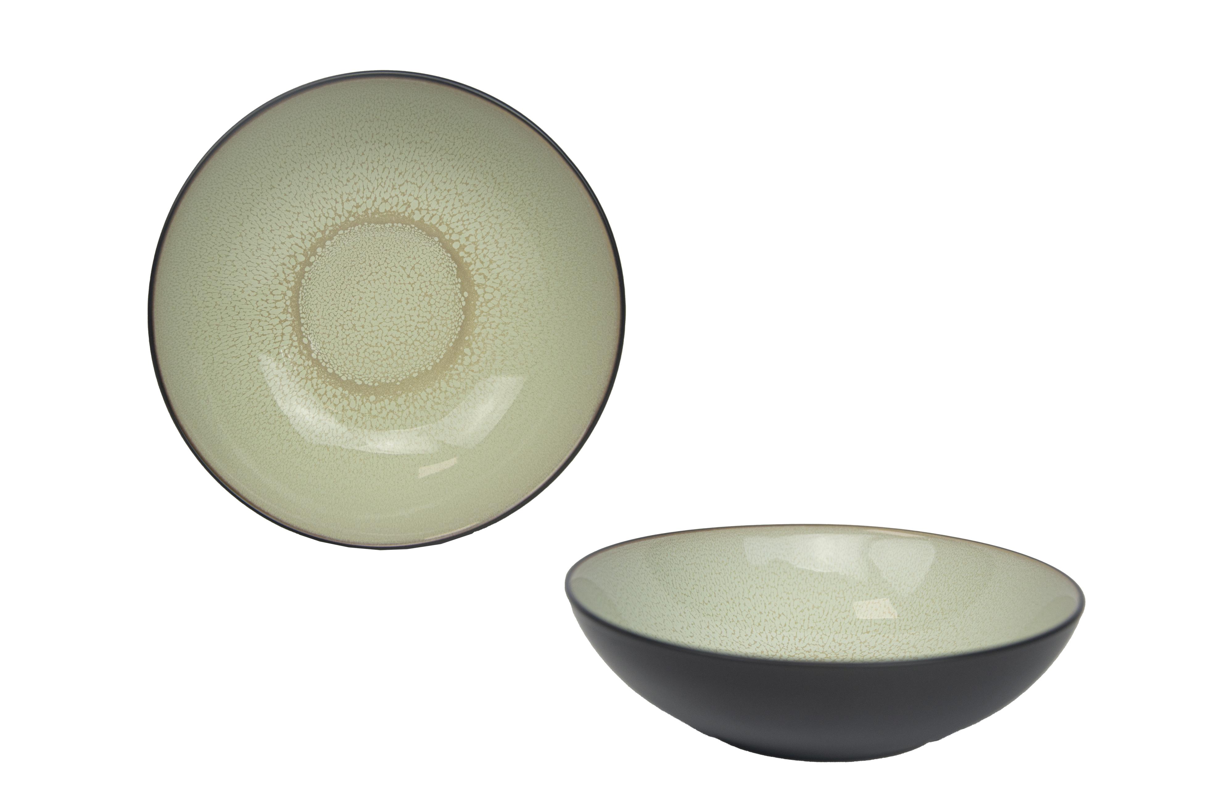 ASSIETTE CREUSE 18CM PHENIX BICOLORE GRES