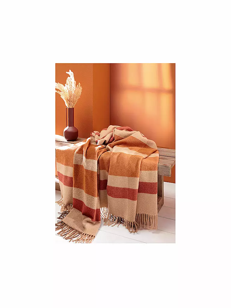 BIEDERLACK Tagesdecke - Plaid 150x200cm Nature-Charming  orange