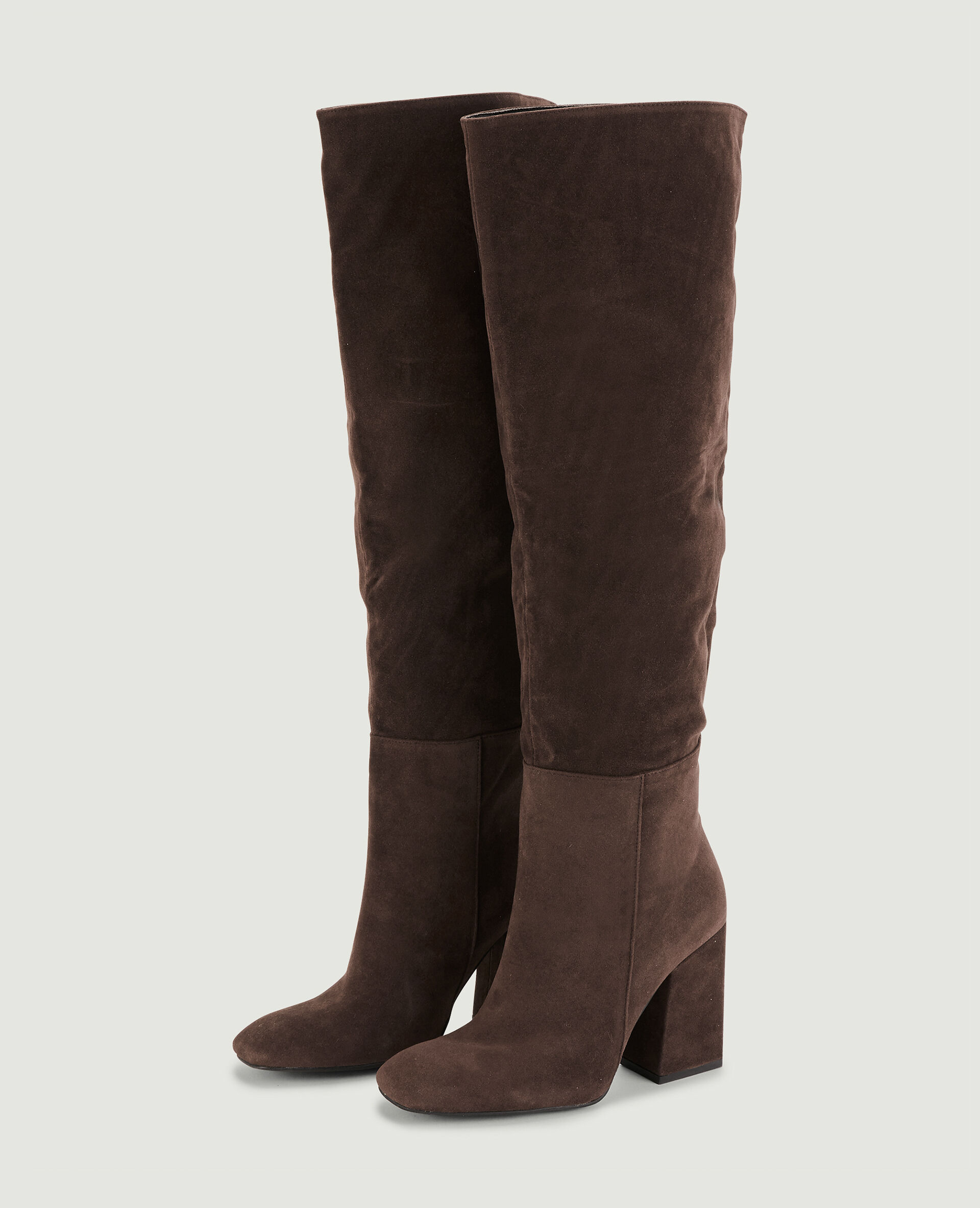 Bottes hautes en suédine - Marron
