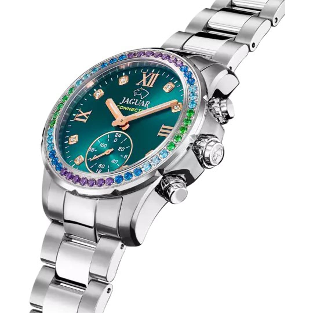 Jaguar Connected Lady Silbrig / Türkis 37mm