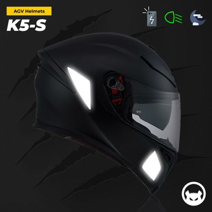 Stickers Réfléchissants Fear The Yellow Bear REPLICA AGV K5 / K1 - Noir