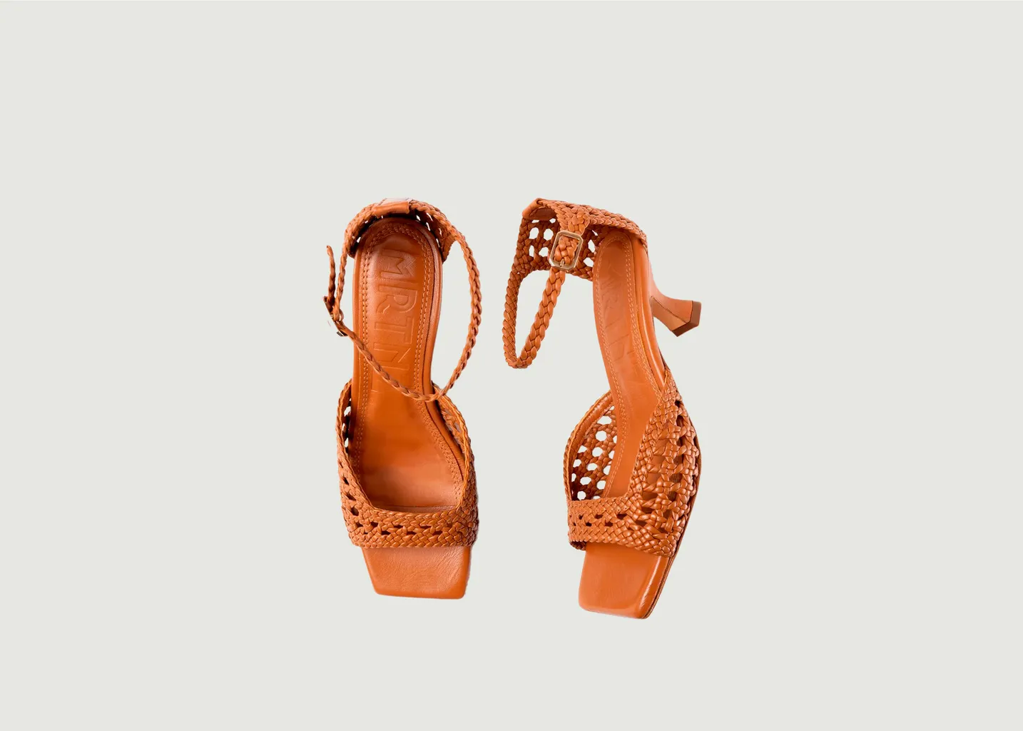 Sandales à talons en cuir tressé Veronica Souliers Martinez