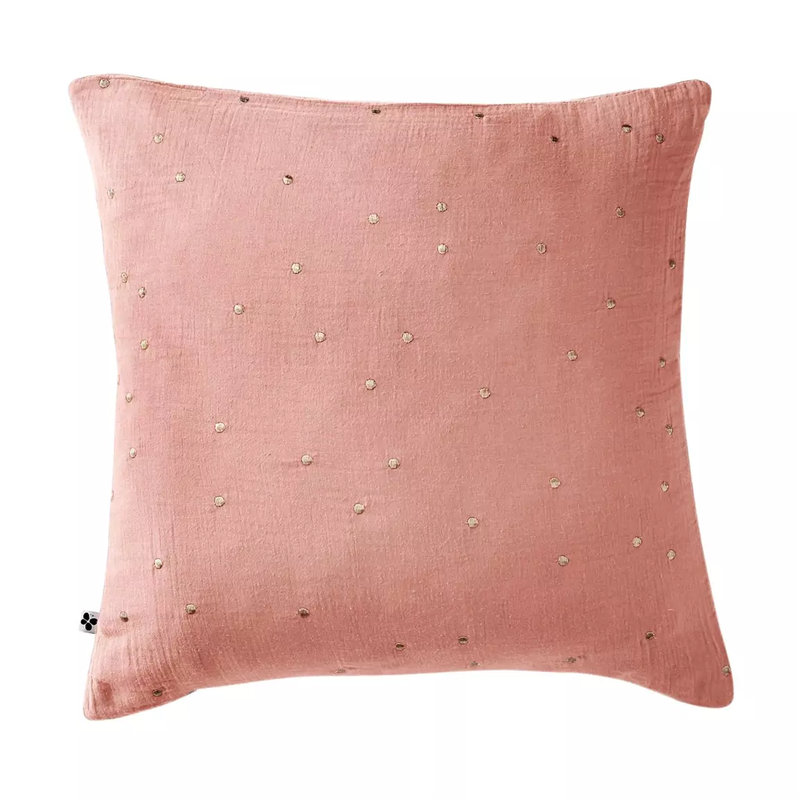 Taie d'oreiller carrée gaze de coton (60 x 60 cm) Gaïa Chic Rose pêche