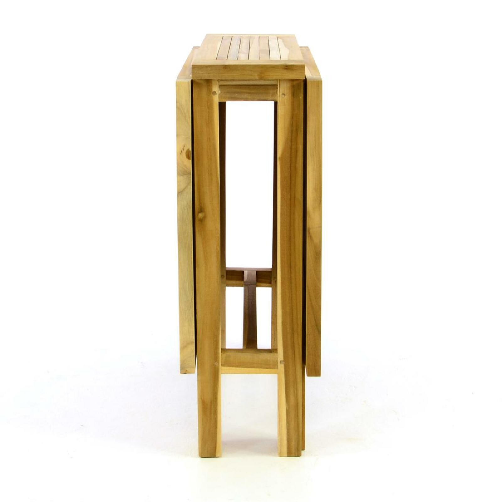 VCM Balkontisch Gartentisch Klapptisch hochwertig Teak Holz natur 130x65cm