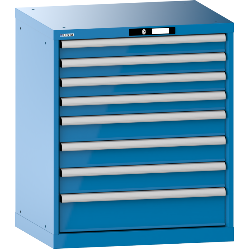 Armoire à tiroirs Lista 36x27E H 85 x L 71,7 x P 57,2 cm 8 tiroirs (4 x 7,5, 3 x 10 et 1 x 15 cm) Key Lock