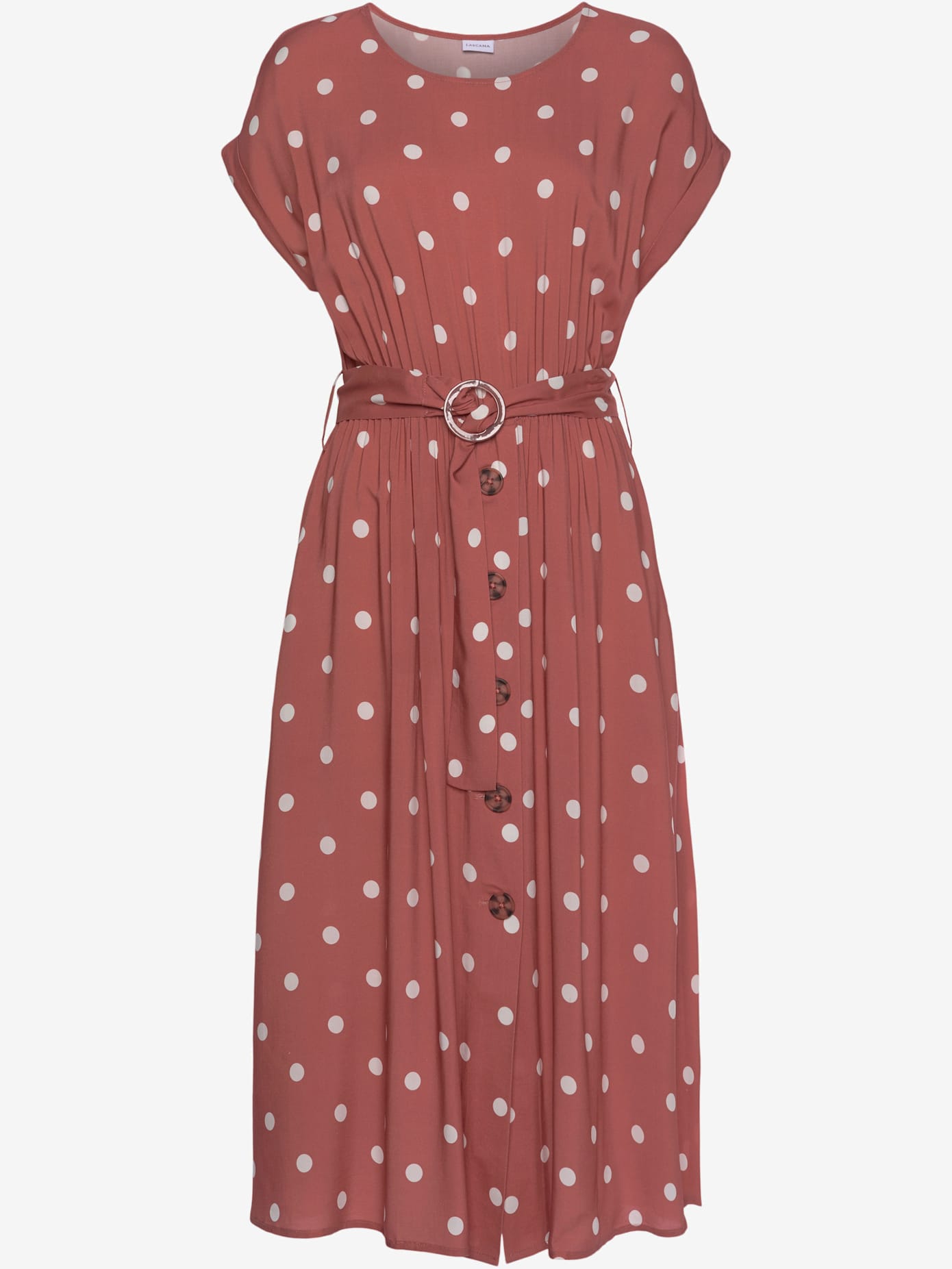 Robe mi-longue encolure haute