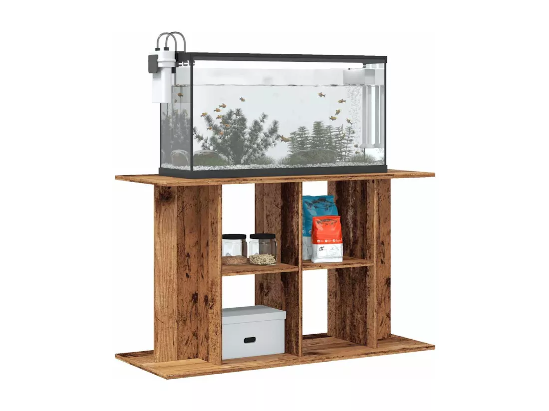 Support pour aquarium vieux bois 100x40x60 cm bois d'ingénierie