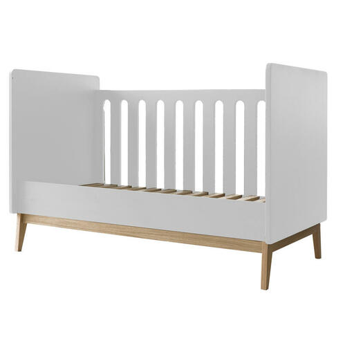 Lit bébé 120x60 transformable en banquette Pure White - PERICLES