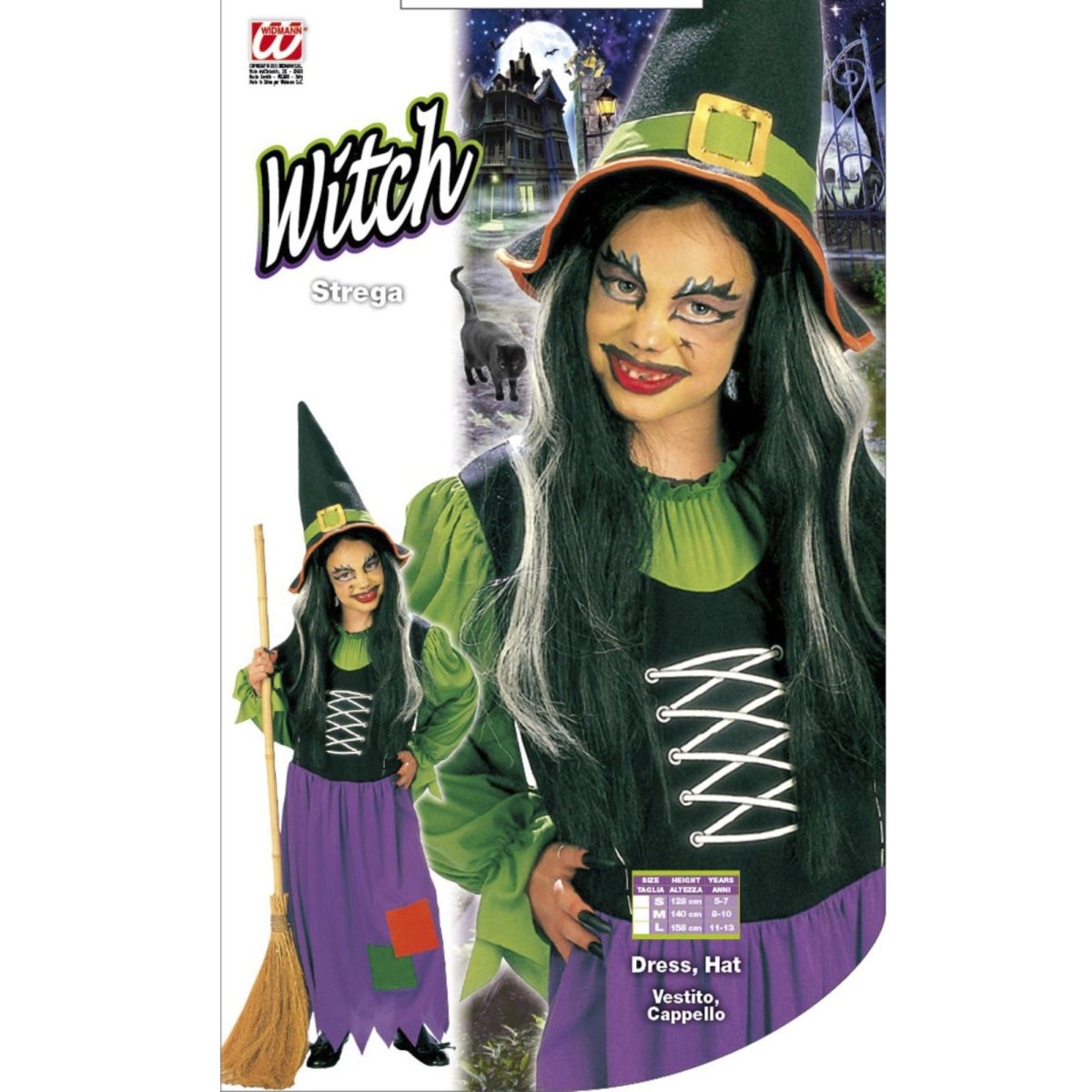 Halloween Jurk Paars Groen Meisje Heks