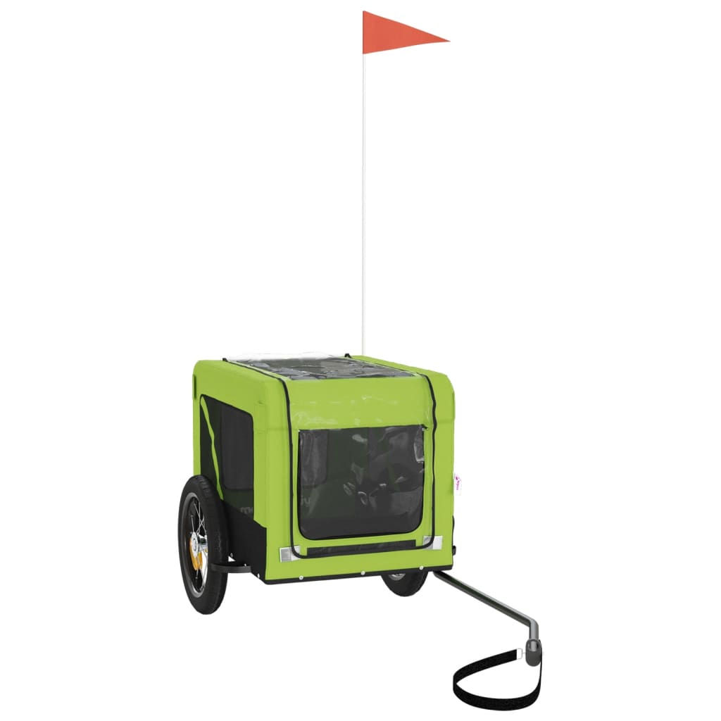 Remorque de vélo pour animaux de compagnie vert et noir