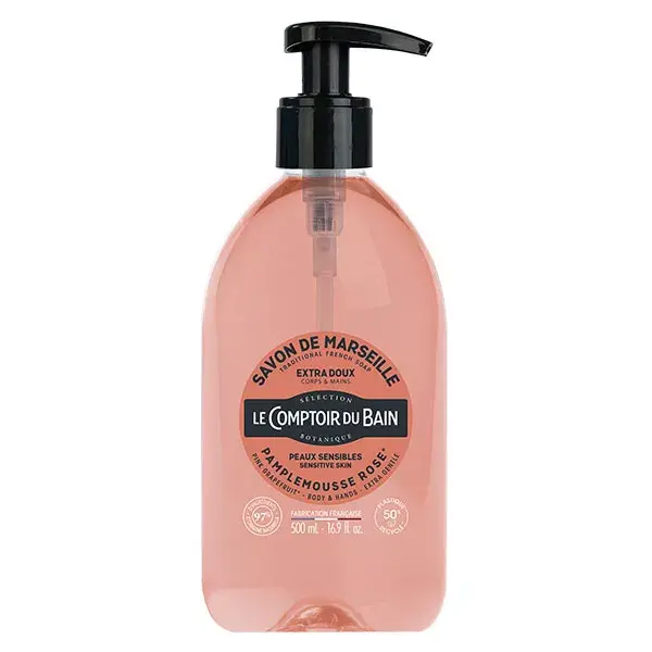 Le Comptoir du Bain Sabonete de Marselha Toranja Rosa Extra Suave 500ml