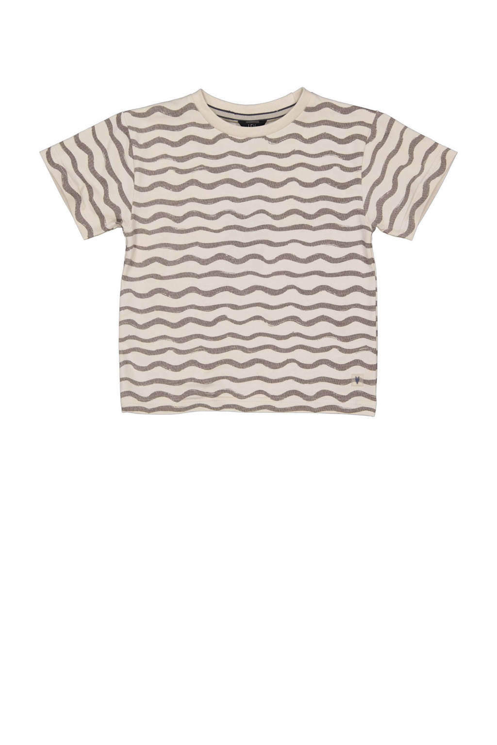 LEVV T-shirt MALO met all over print ecru/grijs