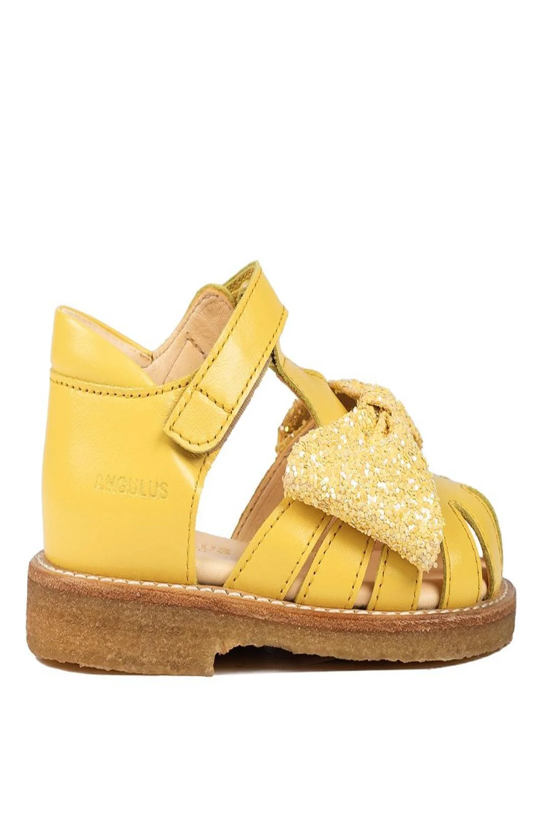 Angulus Begynder sandal med glittersløjfe og velcrolukning