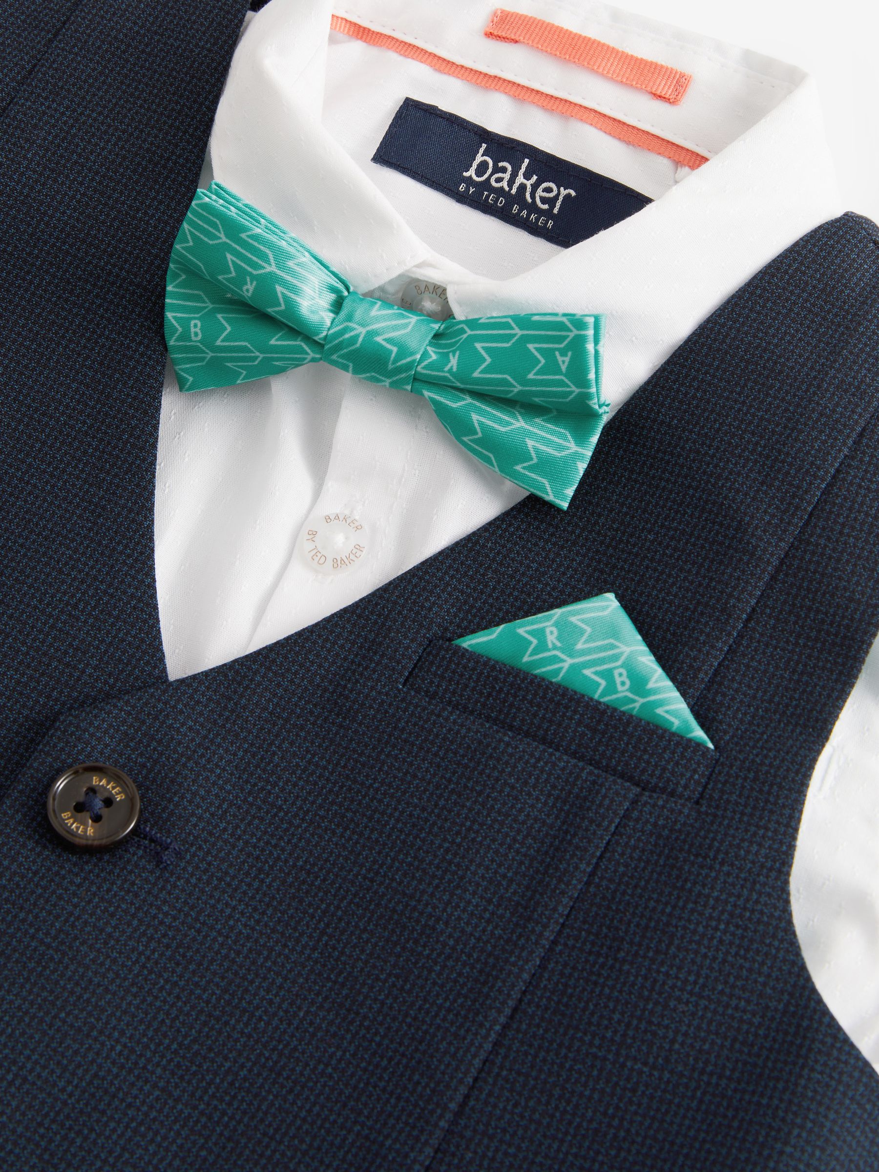 Donkerblauw - Baker By Ted Baker set van overhemd, gilet en short