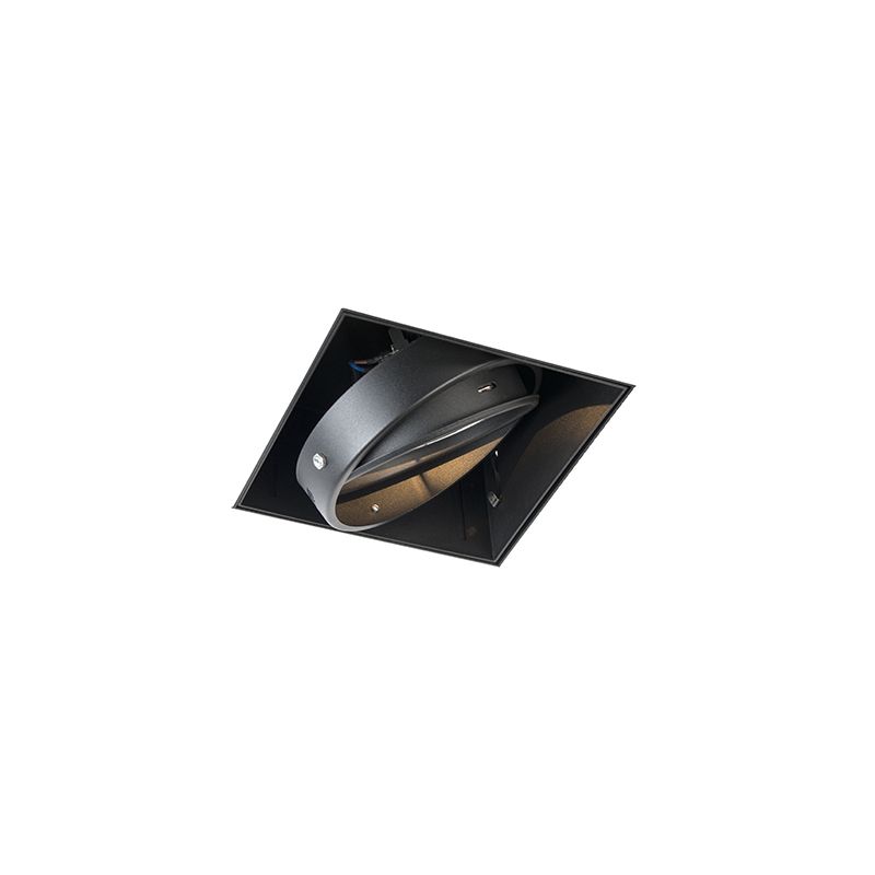 Set van 6 Inbouwspot zwart AR111 draai- en kantelbaar trimless - Oneon