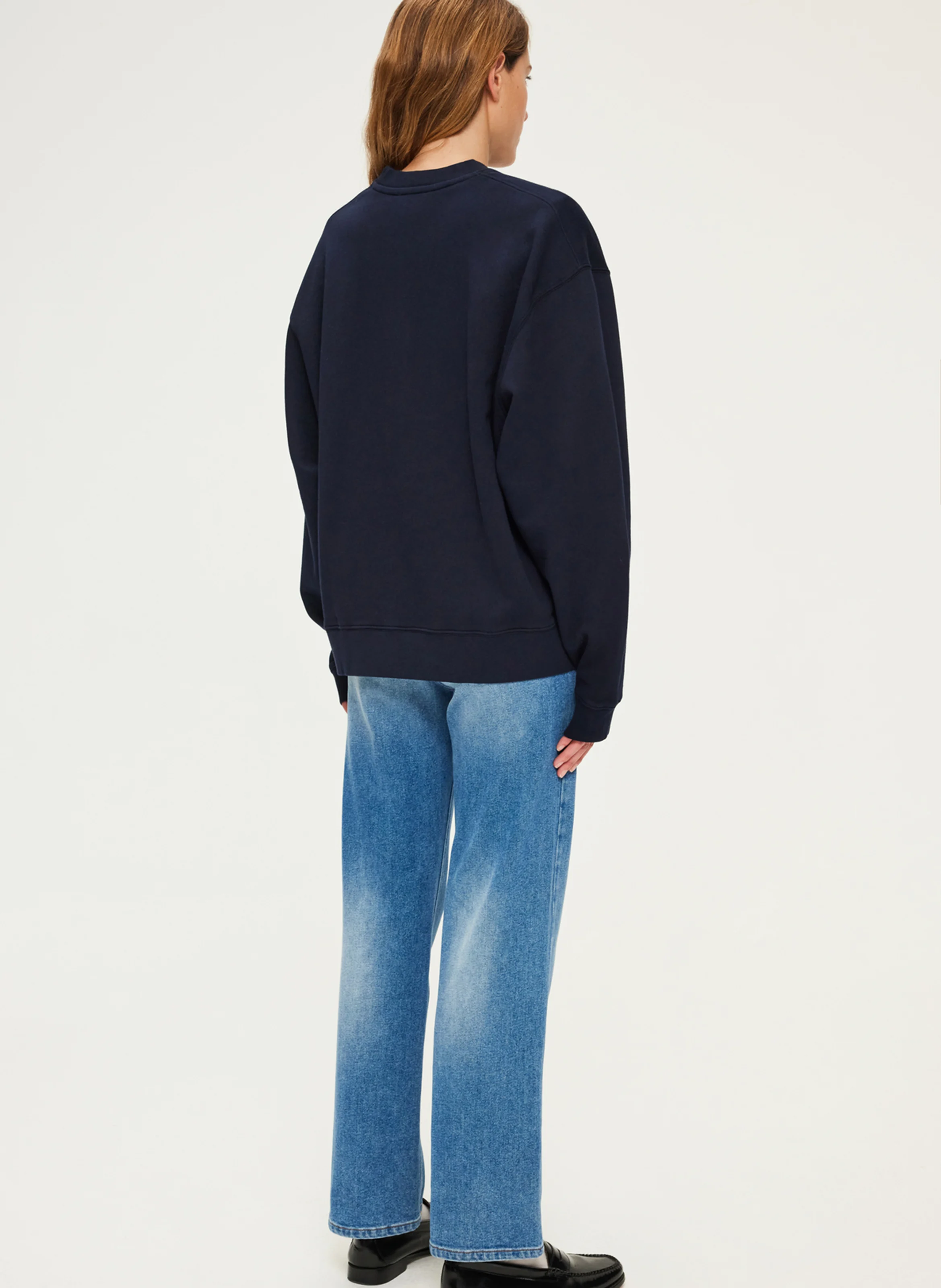 ABIGAELLE - Sweat col rond en coton | Bleu