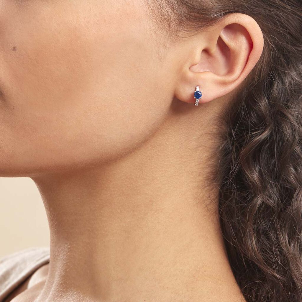 Créoles Argent Blanc Gregh Oxydes De Zirconium