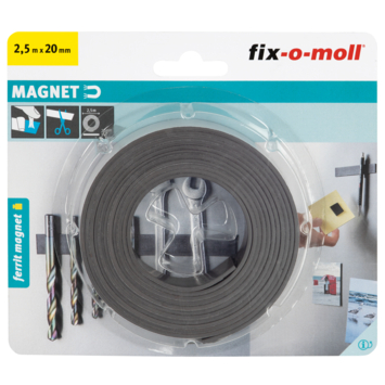 Magneetband ferrit zelfklevend 2,5m x 20mm