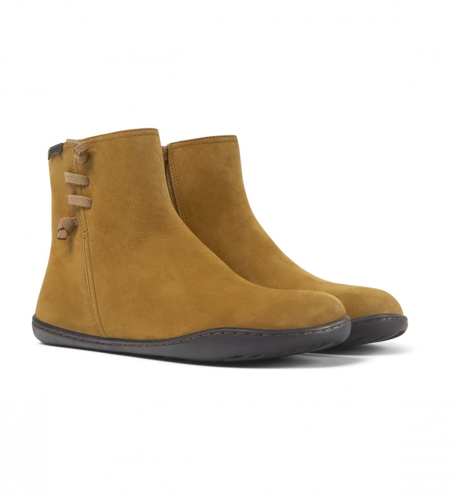 Botas de tornozelo Camper Uggy Igar em couro marrom