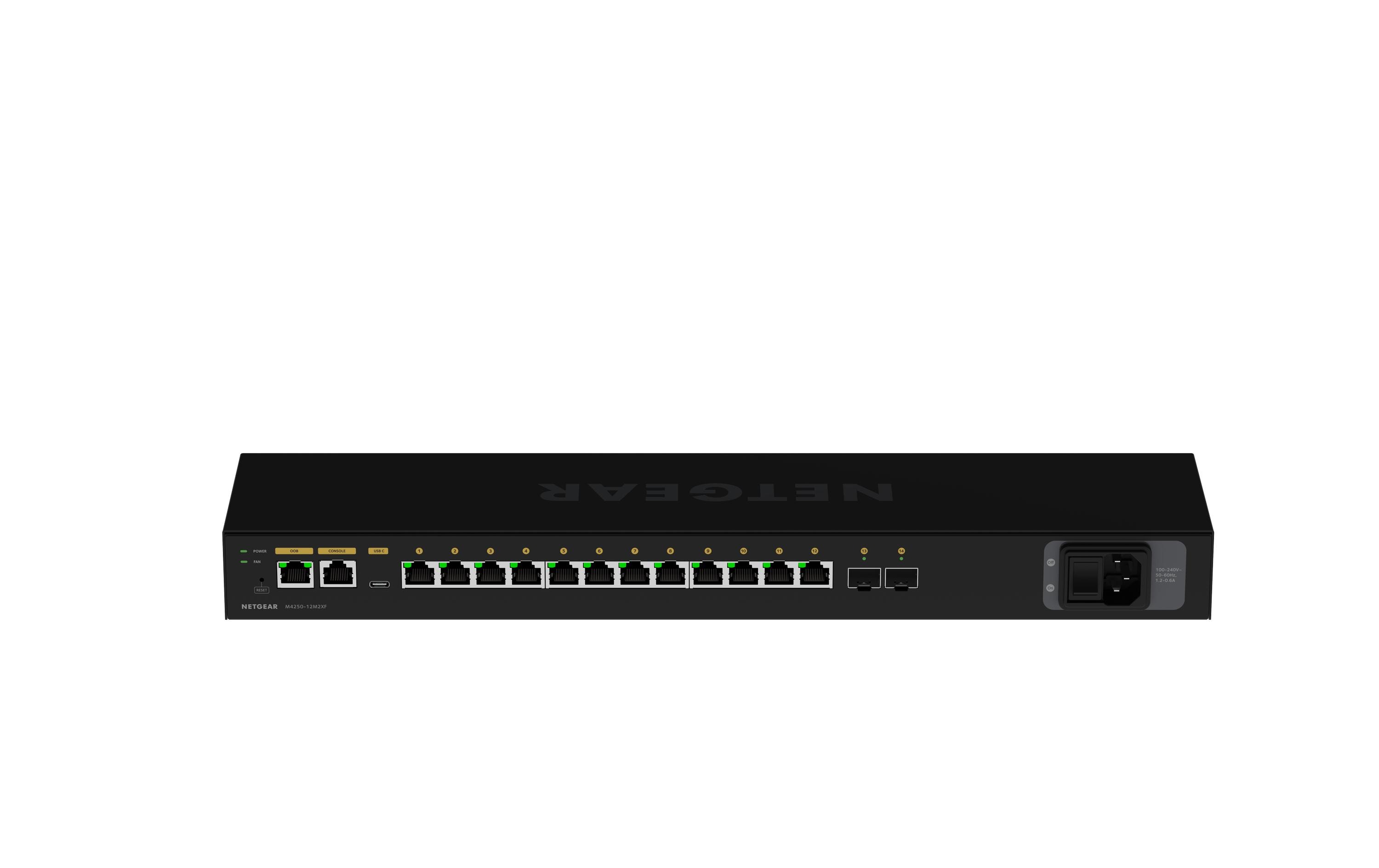 Switch AV Line M4250-12M2XF 14 Port<br>NETGEAR AV Line M4250-12M2XF 12x2.5G and 2xSFP+ Managed Switch (MSM4214X)