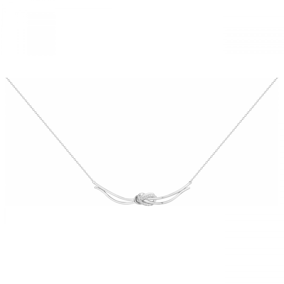 Collier mono-motif en Argent avec oxyde de zirconium blanc