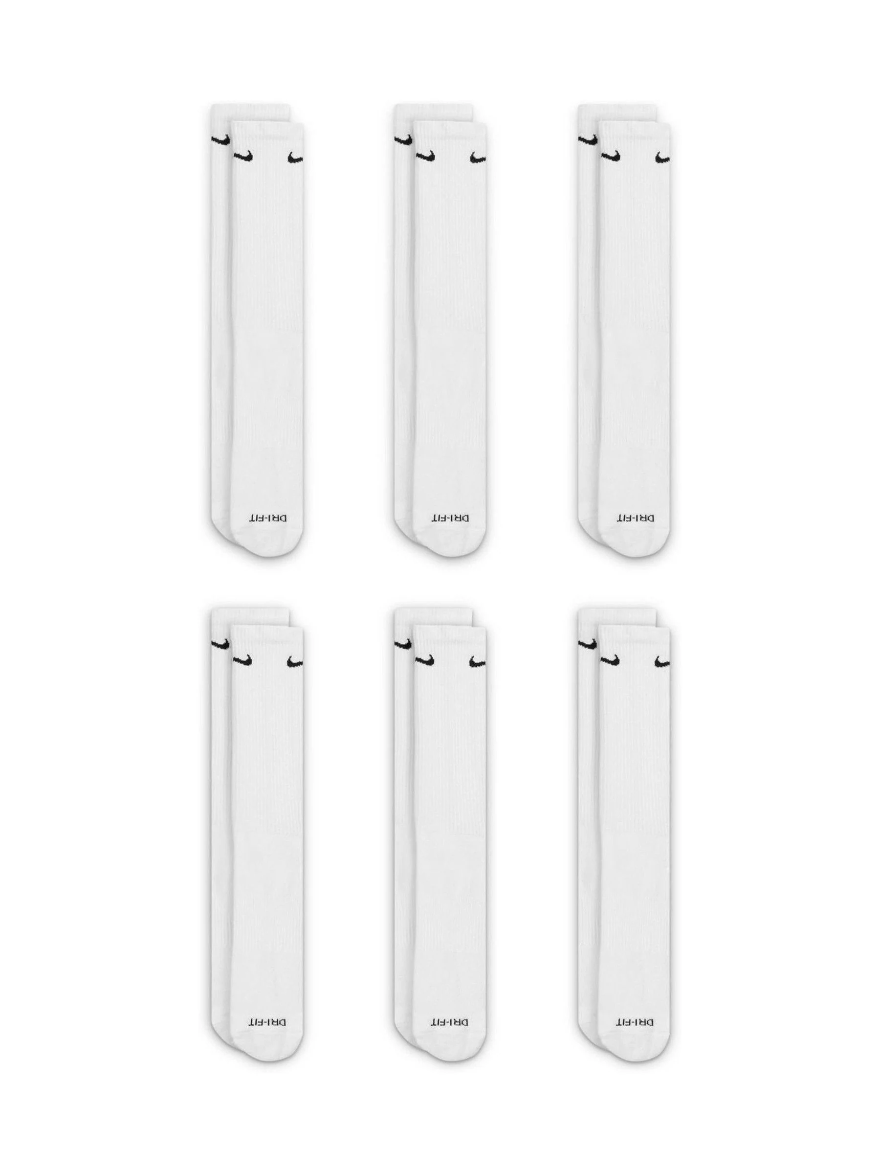 Wit - Nike Everyday Plus set van 6 paar verzachte trainingssokken