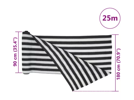 Filet brise-vue anthracite et blanc 1,8x25 m PEHD 75 g/m²