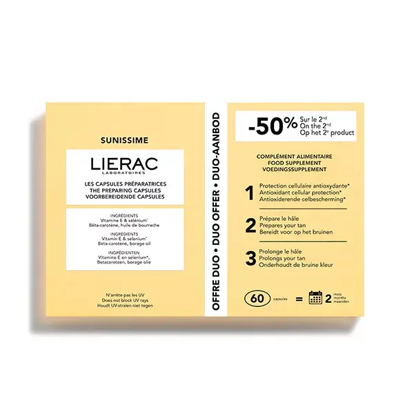 Lierac Sunissime Duo Cápsulas de Preparação Solar 2 x 30 Cápsulas